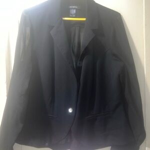Ashley Stewart Black Single-Button Tailored Blazer